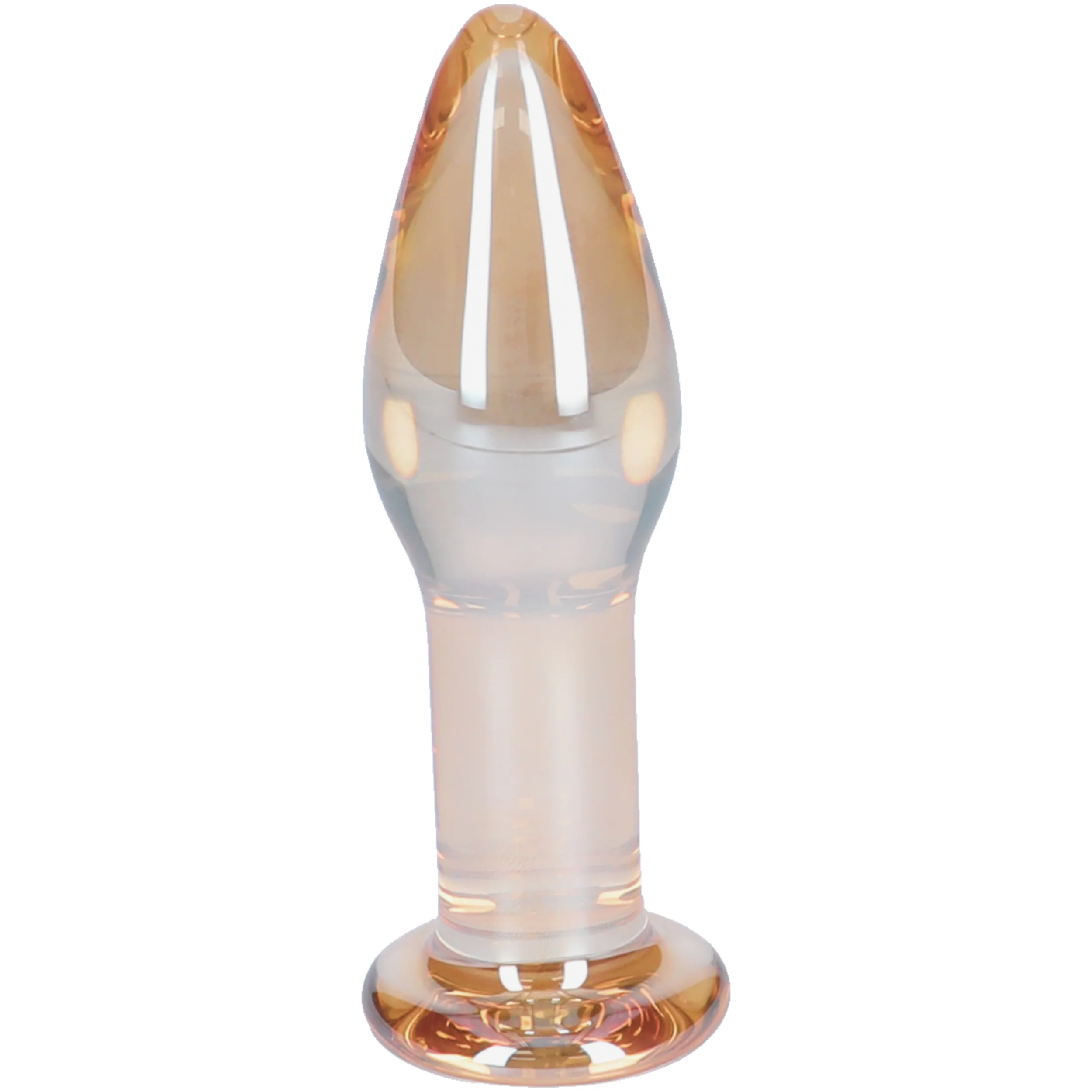 Amber Tapered Glass Anal Plug for Beginners and Temperature Play