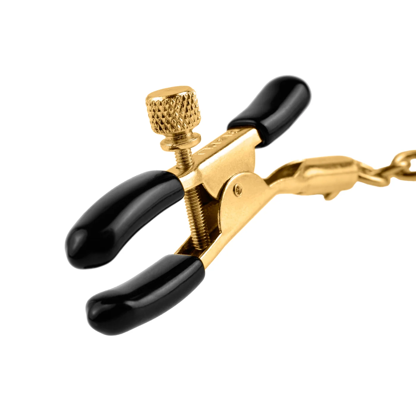 Fetish Fantasy Gold Chain Nipple Clamps with Adjustable Screws