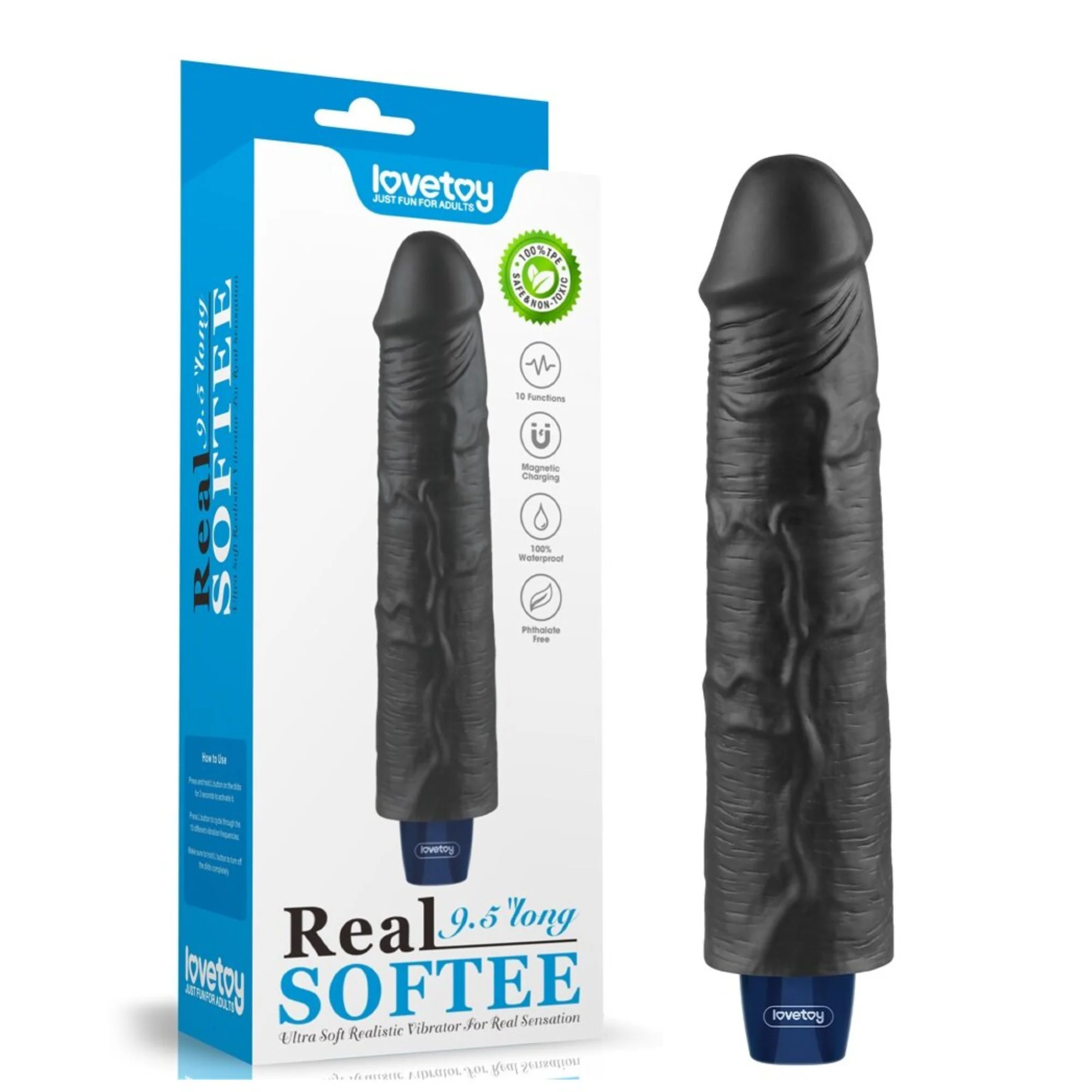 9.5" Realistic Waterproof Dildo Vibe - Feel This Girthy Shaft Fill You With Intense Vibrations!