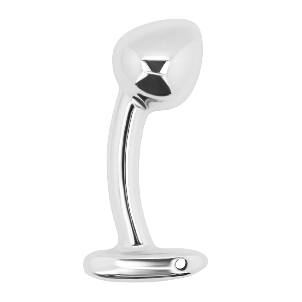 Curved Metal Prostate Pull Bead Plug in Three Sizes