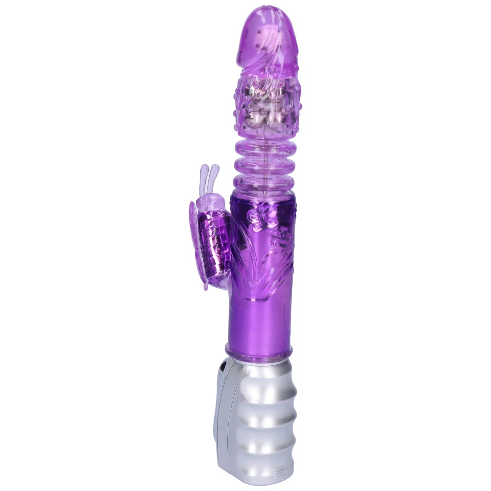 Aura Butterfly Thrusting and Rotating Dual-Action Vibrator