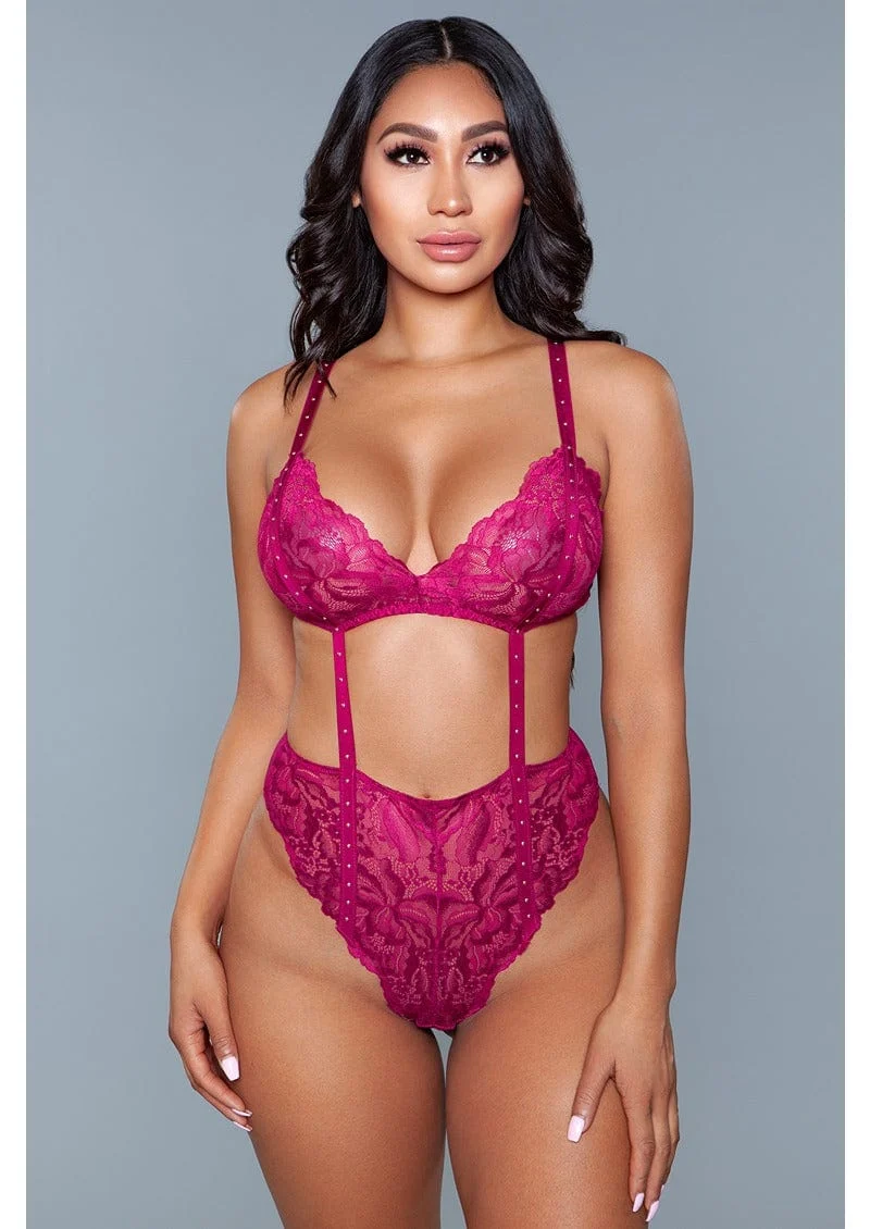BeWicked Annabelle Lace Bodysuit with Cut-Outs and Thong Bottom