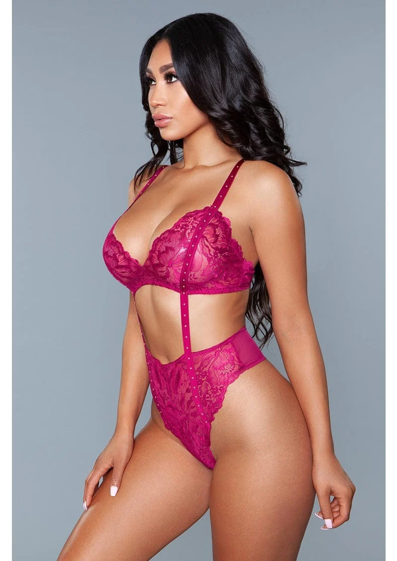 BeWicked Annabelle Lace Bodysuit with Cut-Outs and Thong Bottom