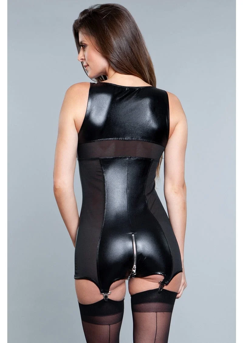 BeWicked Larissa Playsuit with High Neck Buckle Detail and Zip