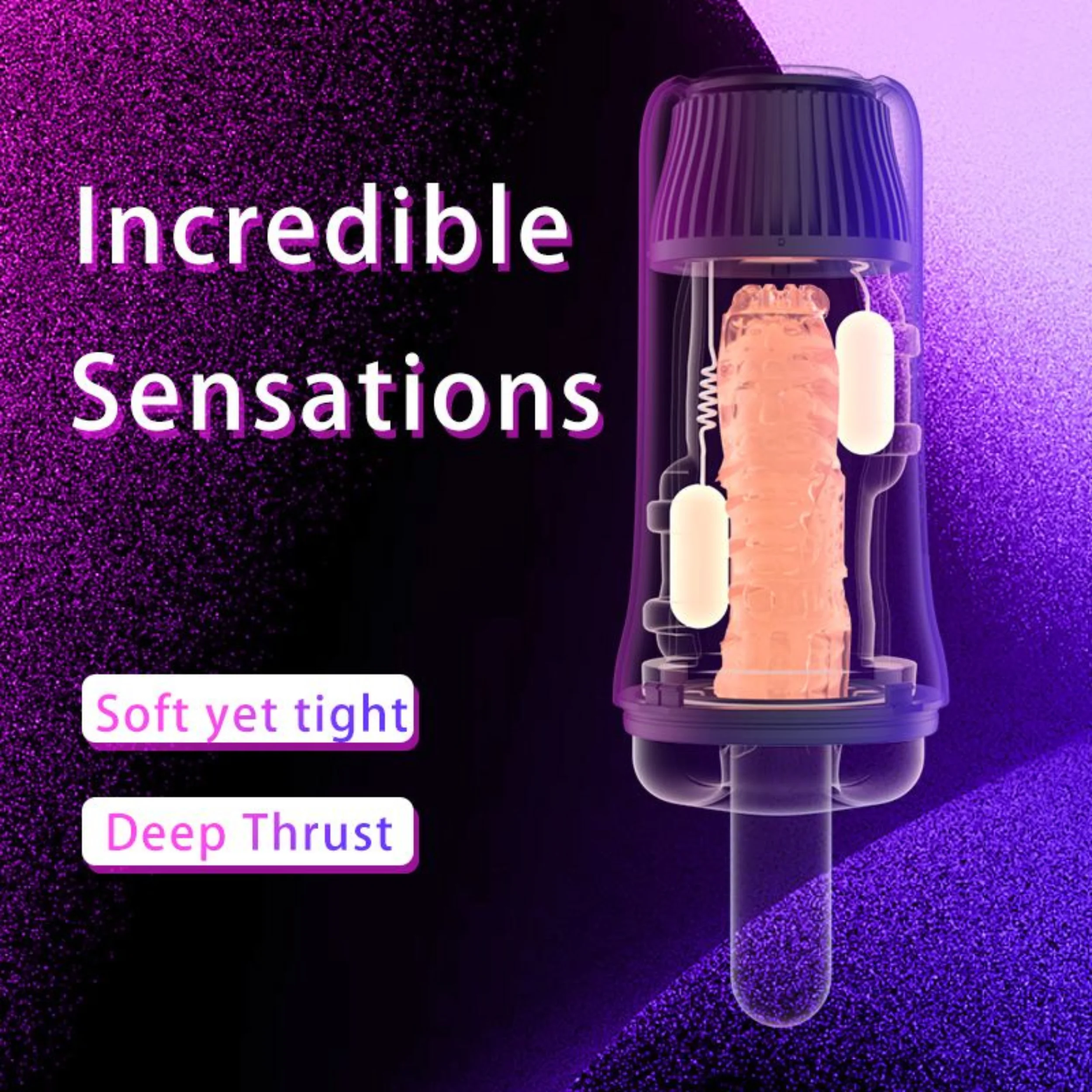 The Angel Vibrating & Heating Masturbator - Rechargeable with 5 Vibration Modes!