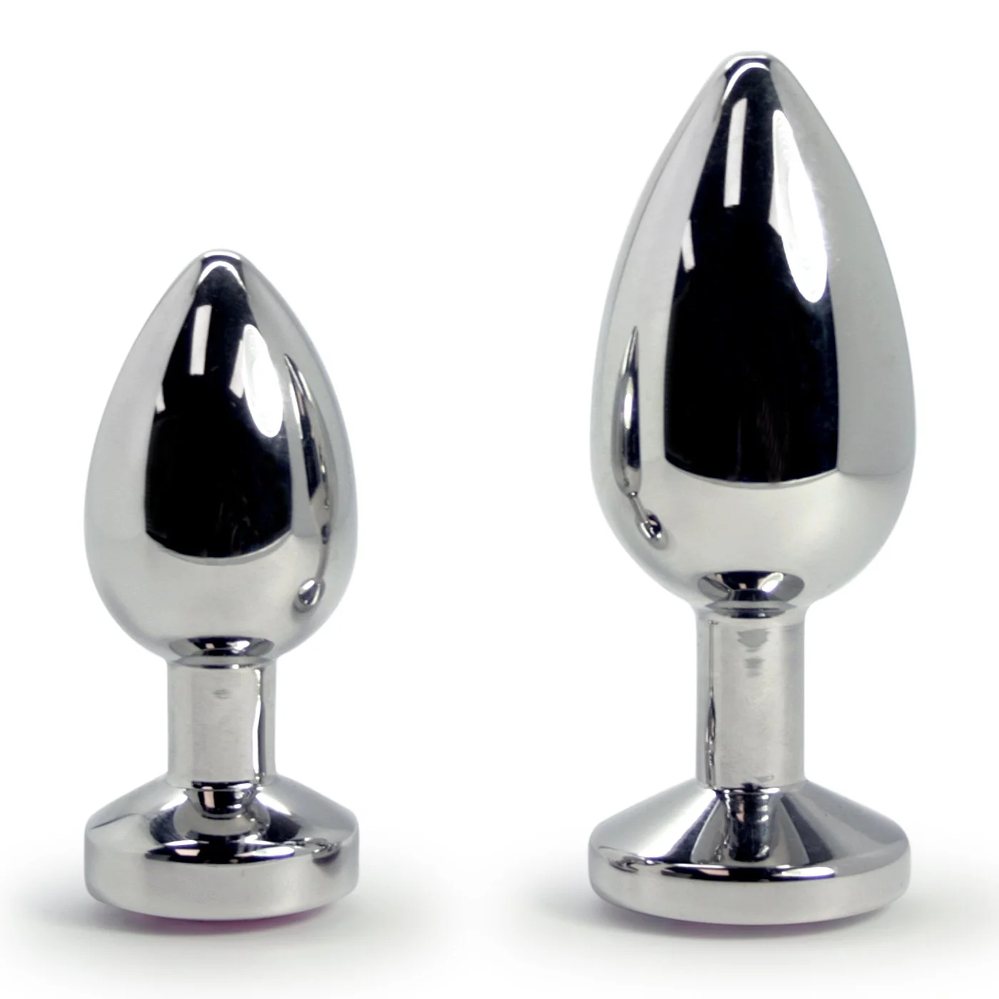 Pink Jewel Metal Weighted Anal Plug for Backdoor Play
