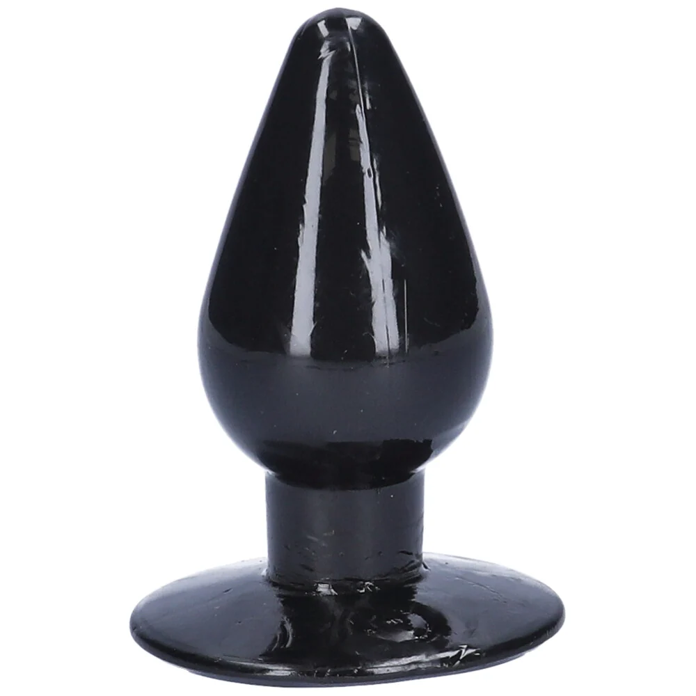 Large Tapered Anal Plug With Flat Base and Bendable TPE Body