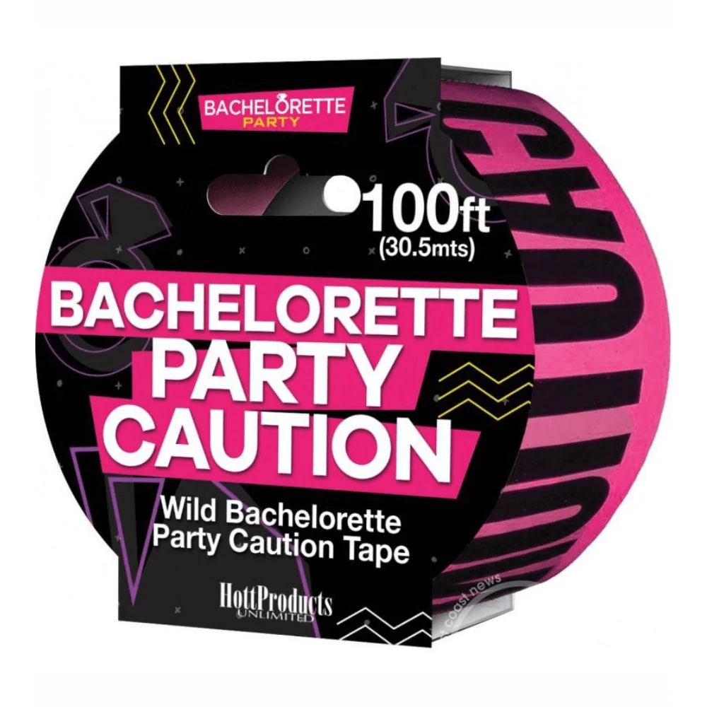 Hot Pink Caution Bachelorette Party Tape for Bars and Tables