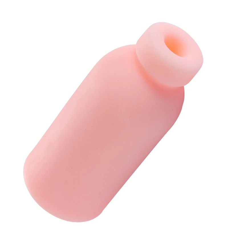 Super Stretchy Bottle Style Male Masturbator with Nubby Ribbed Sleeve