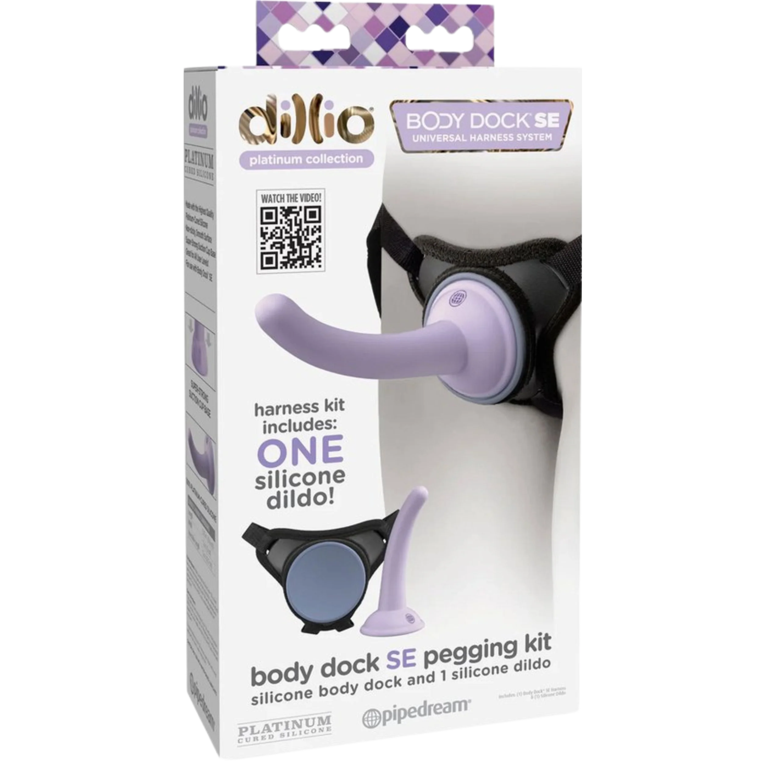 Dillio Platinum Body Dock SE 佩戴式套装，配吸盘假阴茎