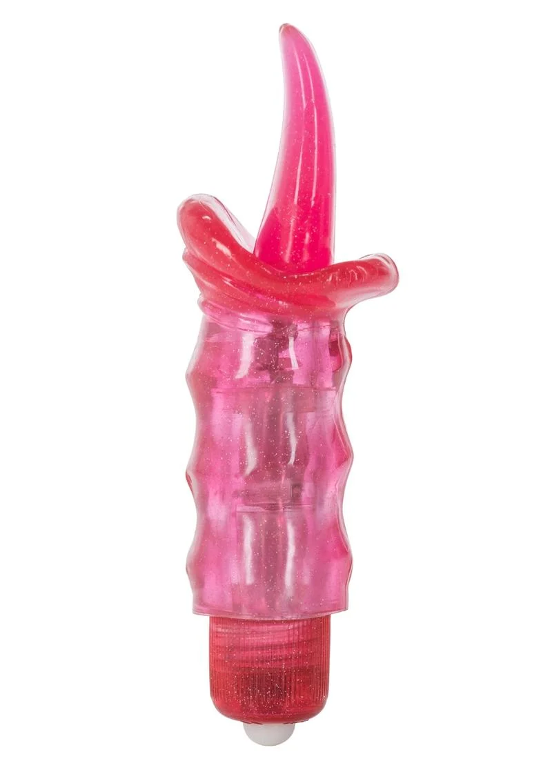 4 Piece Toy Kit - Dildo Vibe, Tongue Teaser, Vibrating Anal Beads and Sm. Toy Storage Bag!