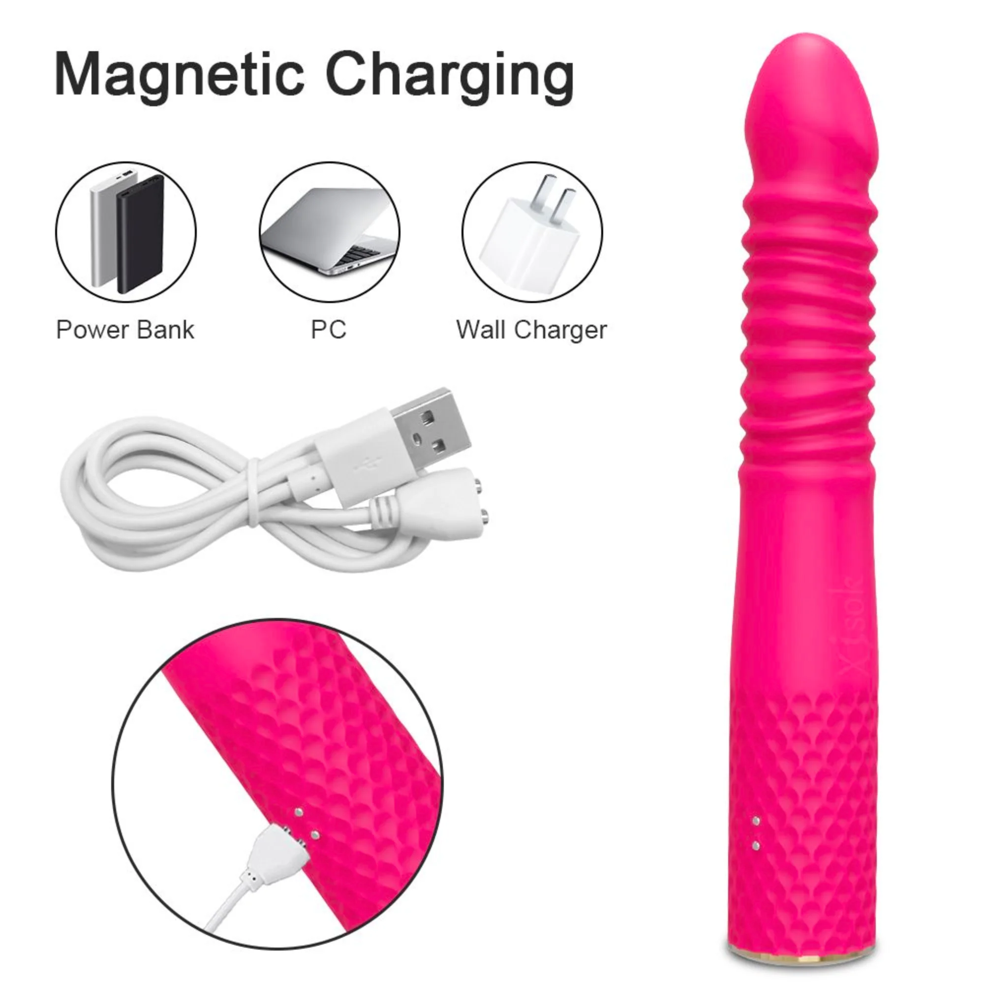 Thrusting and Vibrating Suction Cup Dildo - Easy, Deep, Hands-free O's!