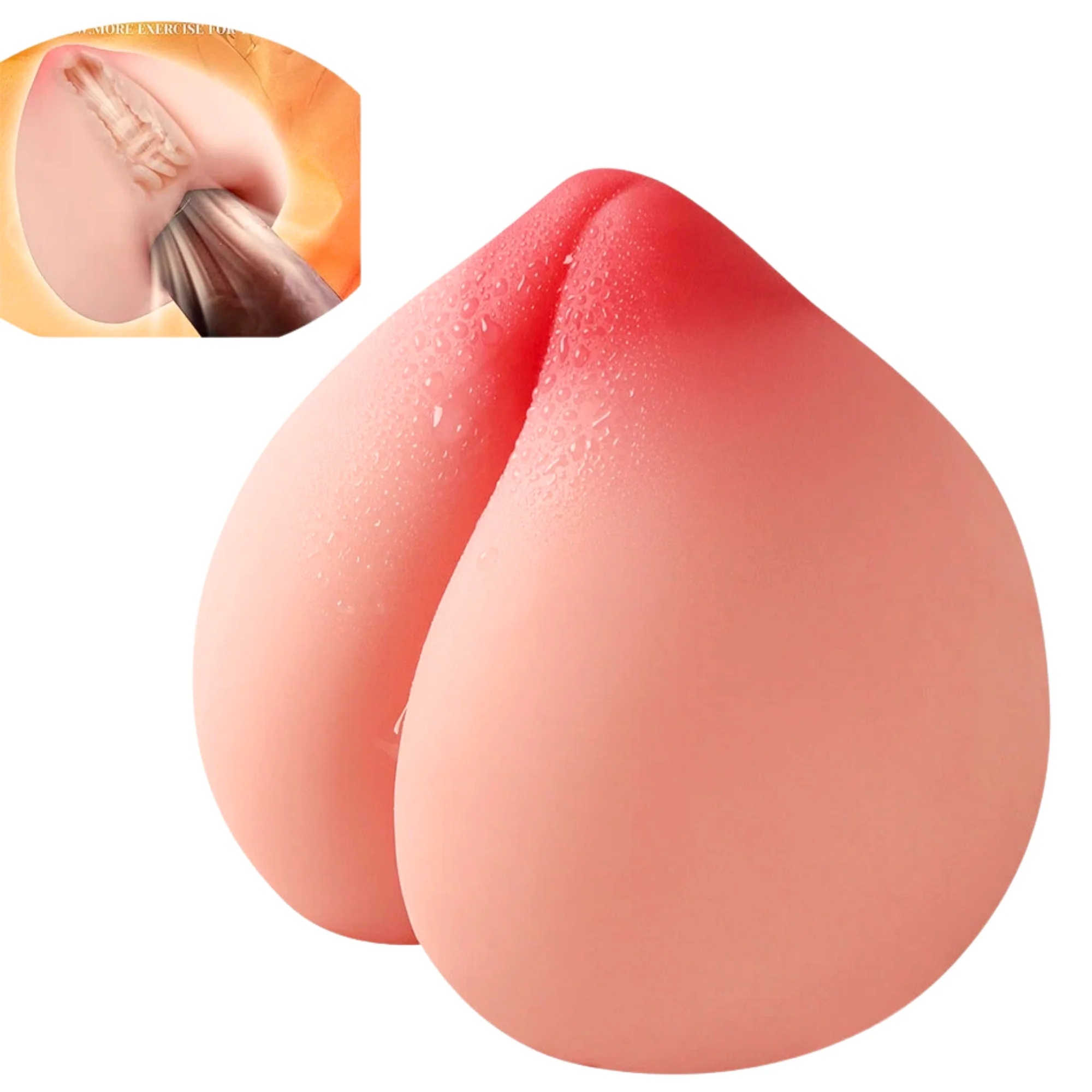 Tits & Ass Peach Masturbator With Dual POV Textured Sleeve