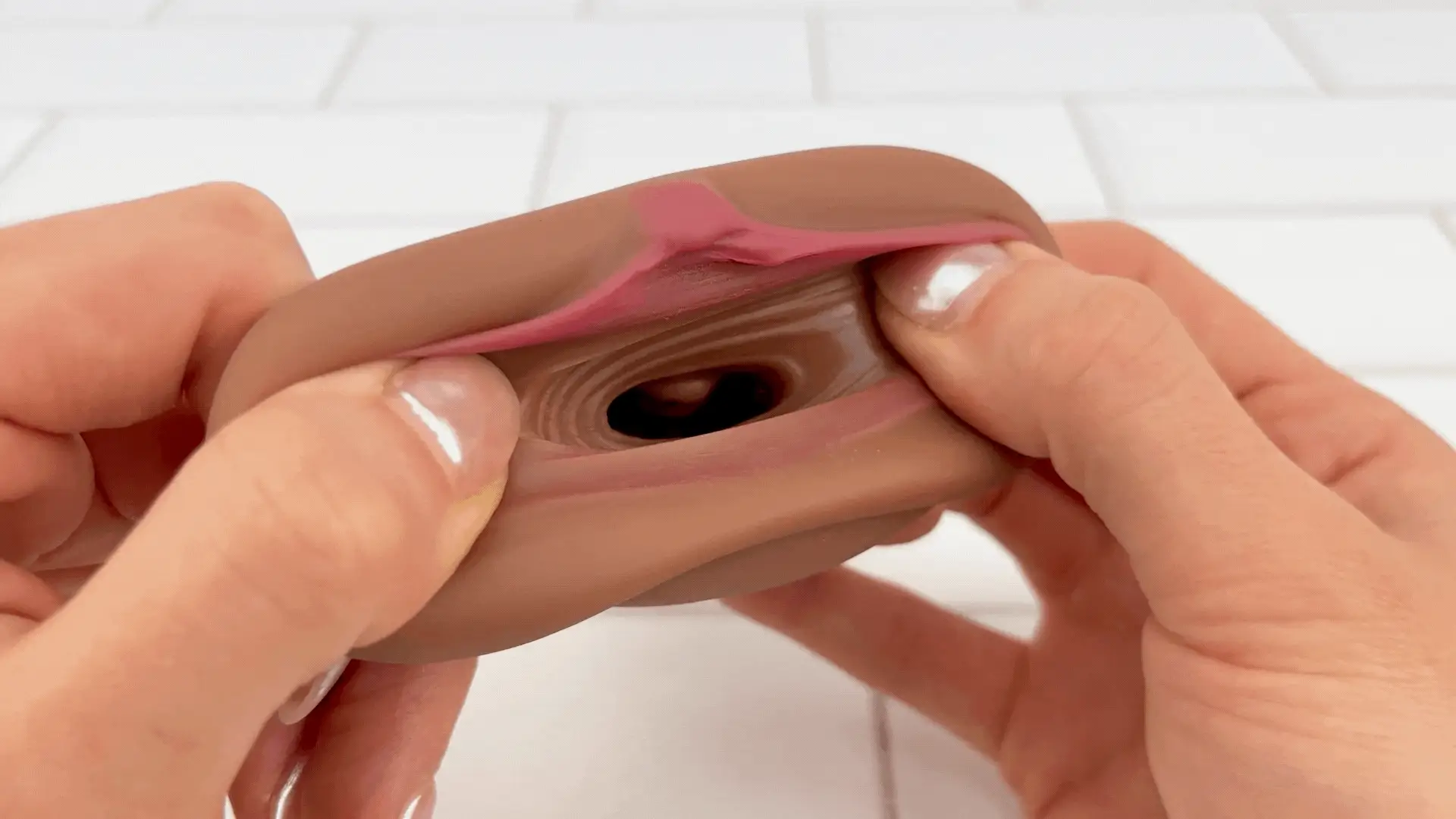 Ribbed Realistic Pussy Stroker That Fits in Your Palm