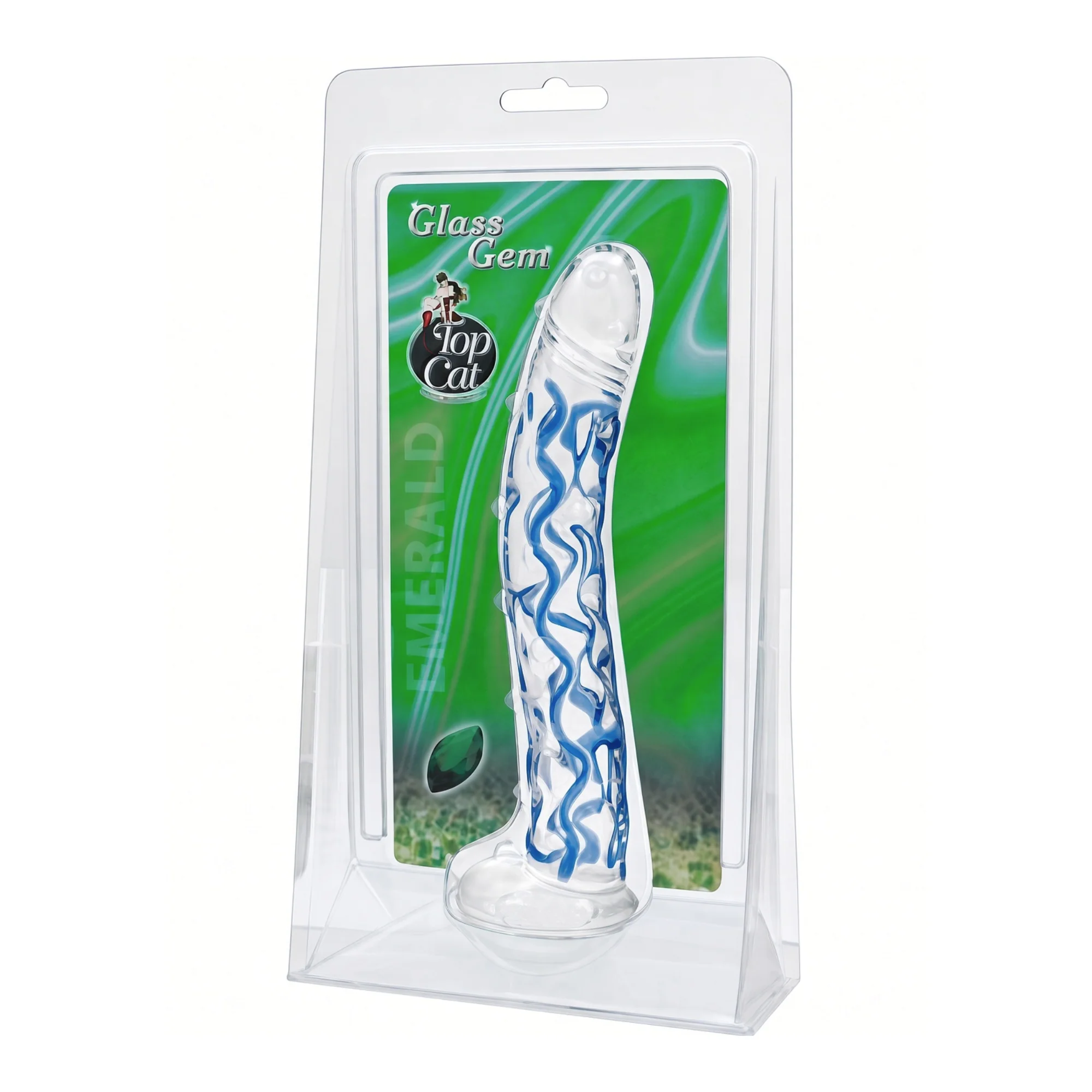Veined Glass Dildo with 8" Shaft for Deep G-Spot Play