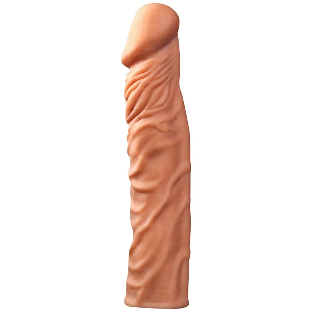 Realistic 1.5 Inch Penis Extender with Veined Texture for Couples
