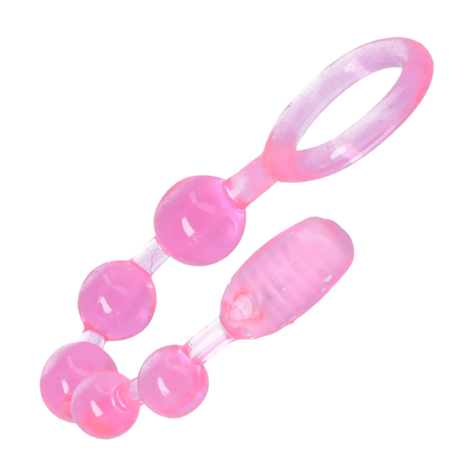 4 Piece Toy Kit - Dildo Vibe, Tongue Teaser, Vibrating Anal Beads and Sm. Toy Storage Bag!