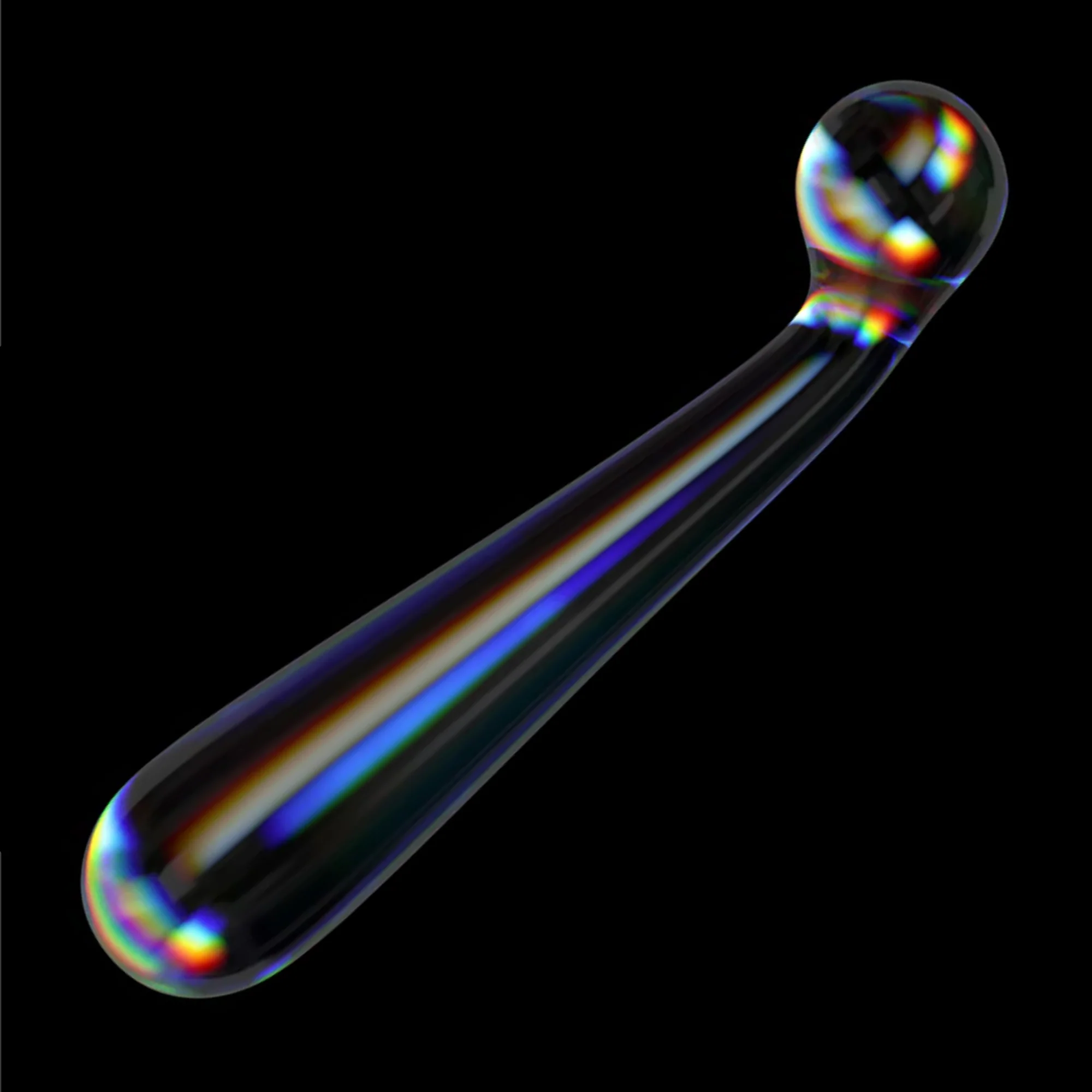Dual-Ended Twilight Gleam Glass Dildo - Stunning Prismatic Shimmers!