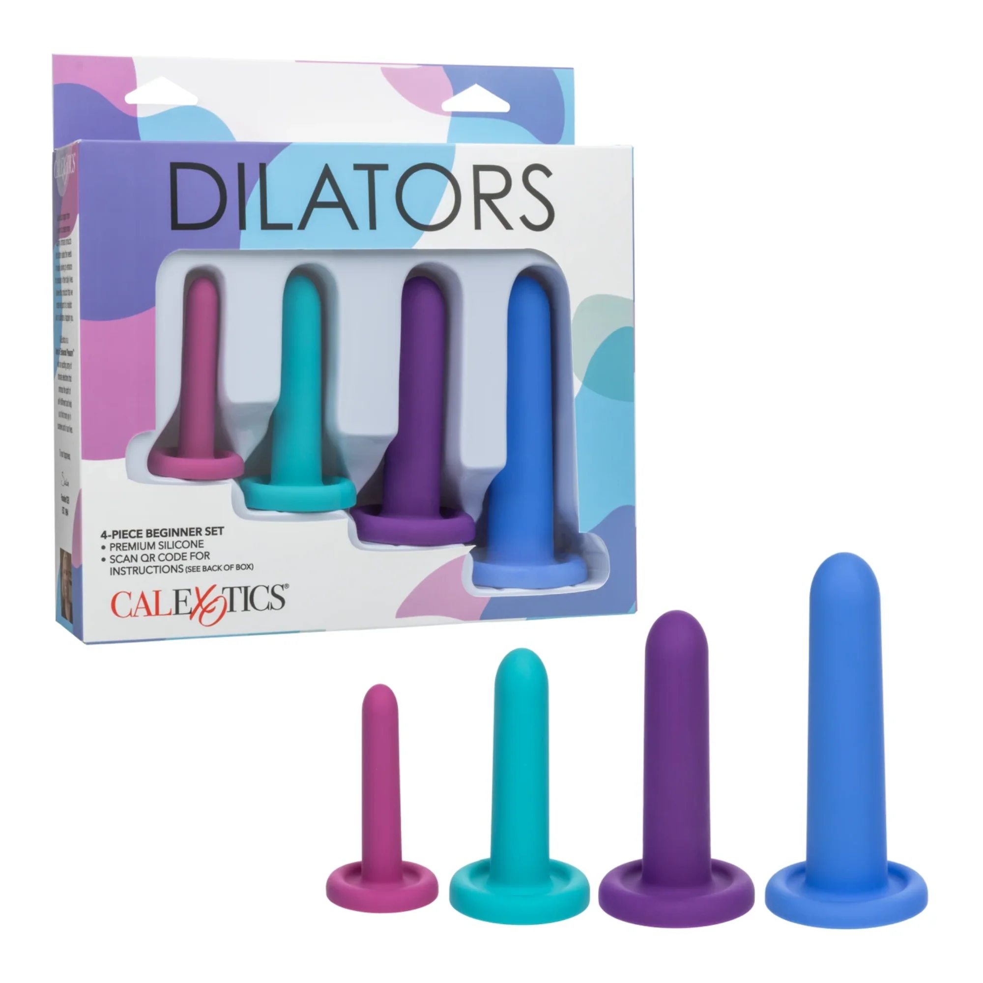 Beginner's Silicone Dilators Set with 4 Progressive Sizes and Suction Base