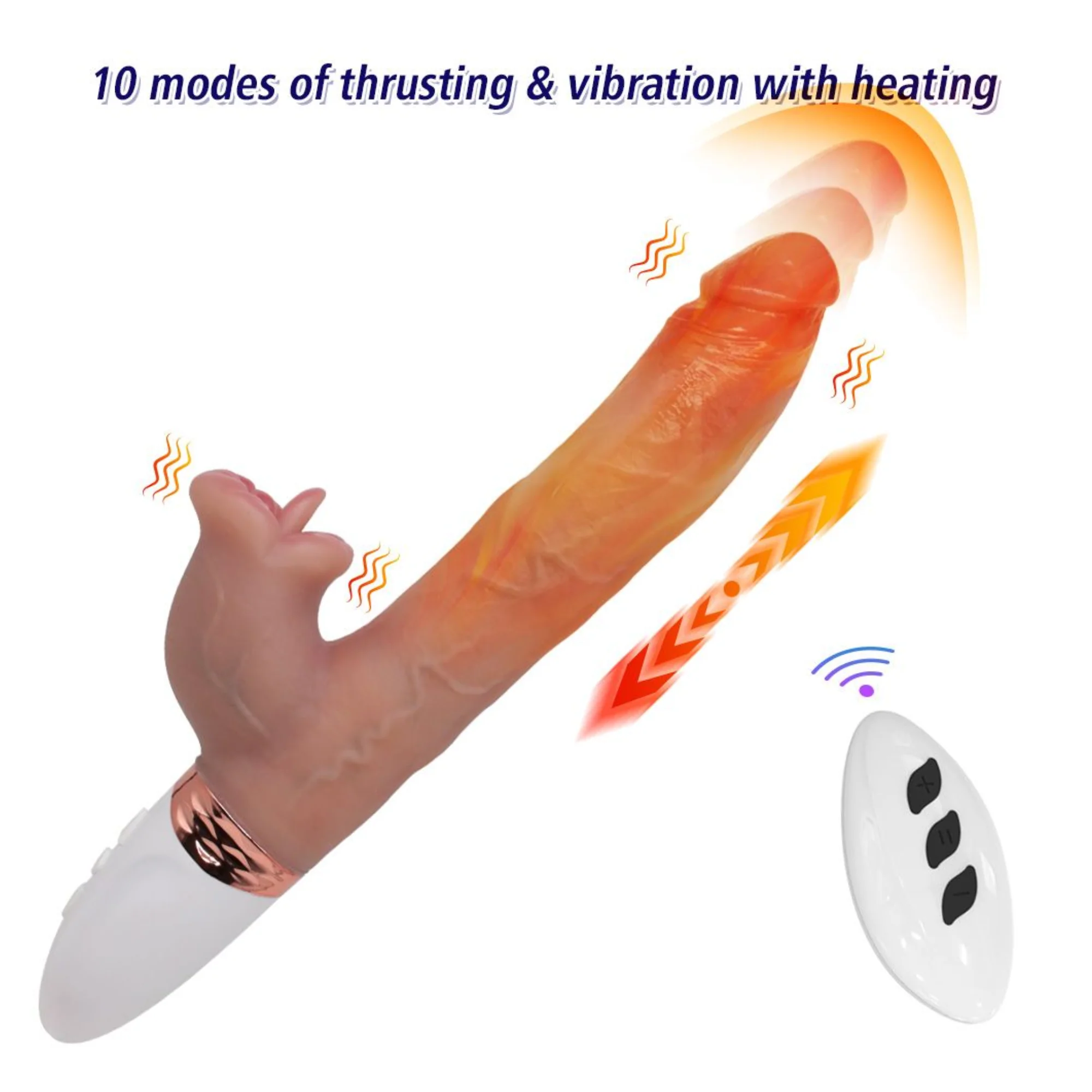 The Symphony of Lust - Heated Thrusting Dildo with Vibrating Clit Licker