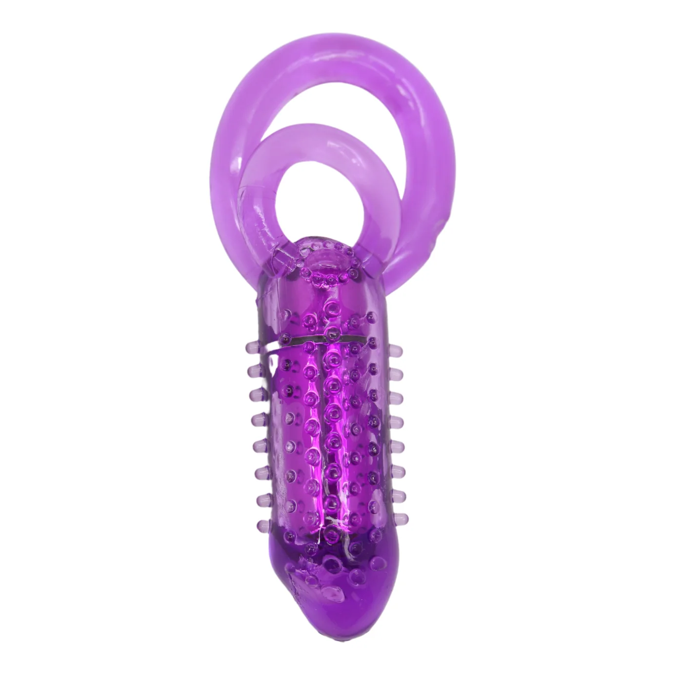 Nubby Vibrating Couple's Cock Ring with Dual Support Rings