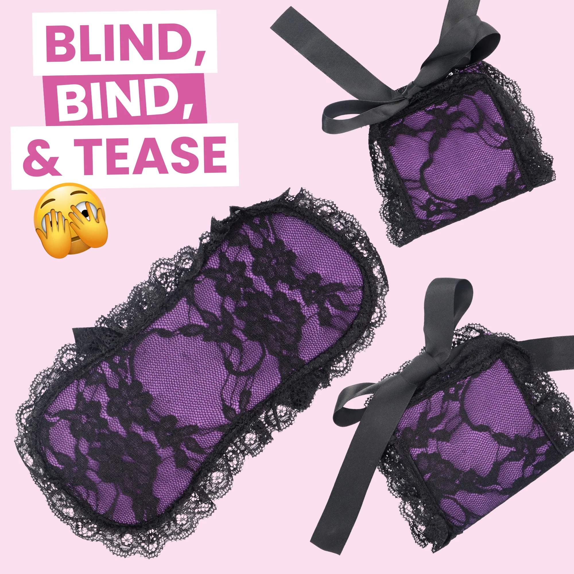 Sexy Lace Blindfold and Cuff Set for Sensory Play