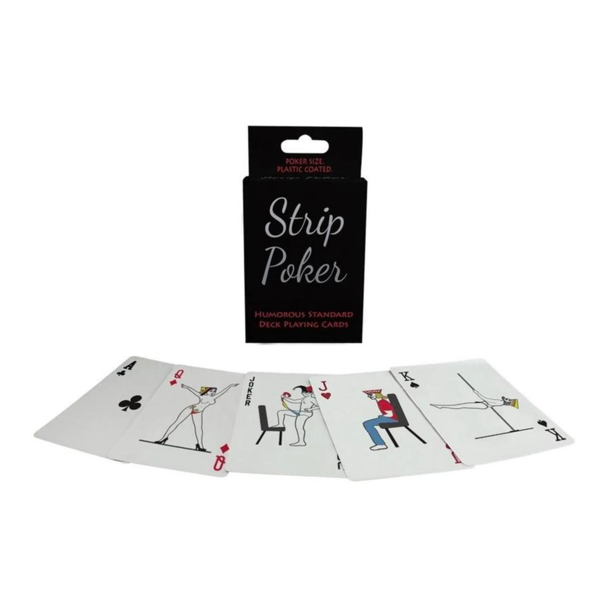Strip Poker Card Game - Full 52 Card Deck with Campy Artwork