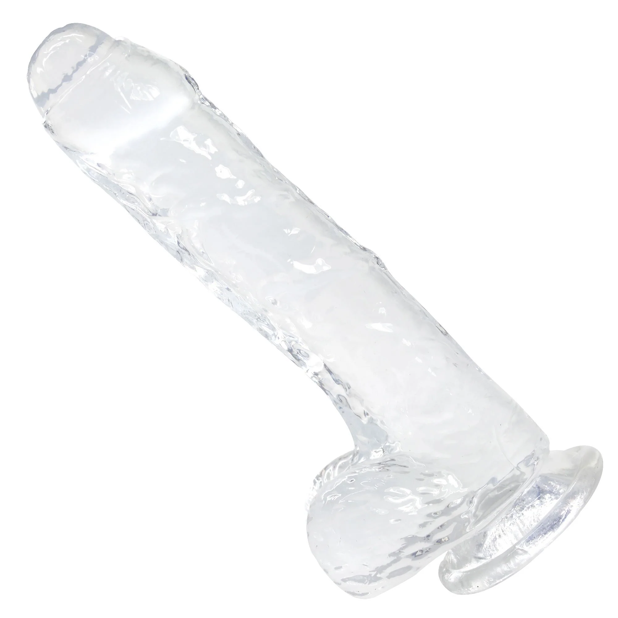 8.5 Inch Uncut Suction Cup Dildo With Balls for Hands-Free Play