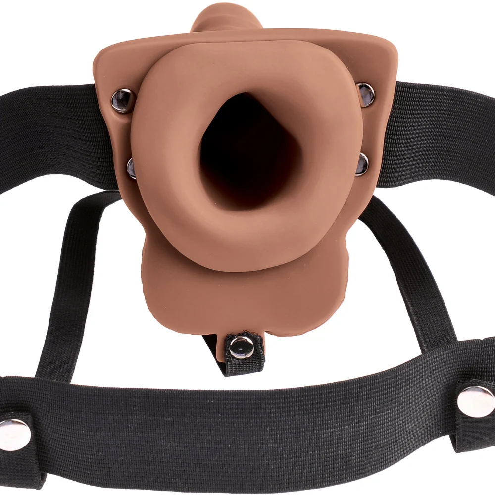 Rechargeable Vibrating Hollow Strap-On With Balls for Couples