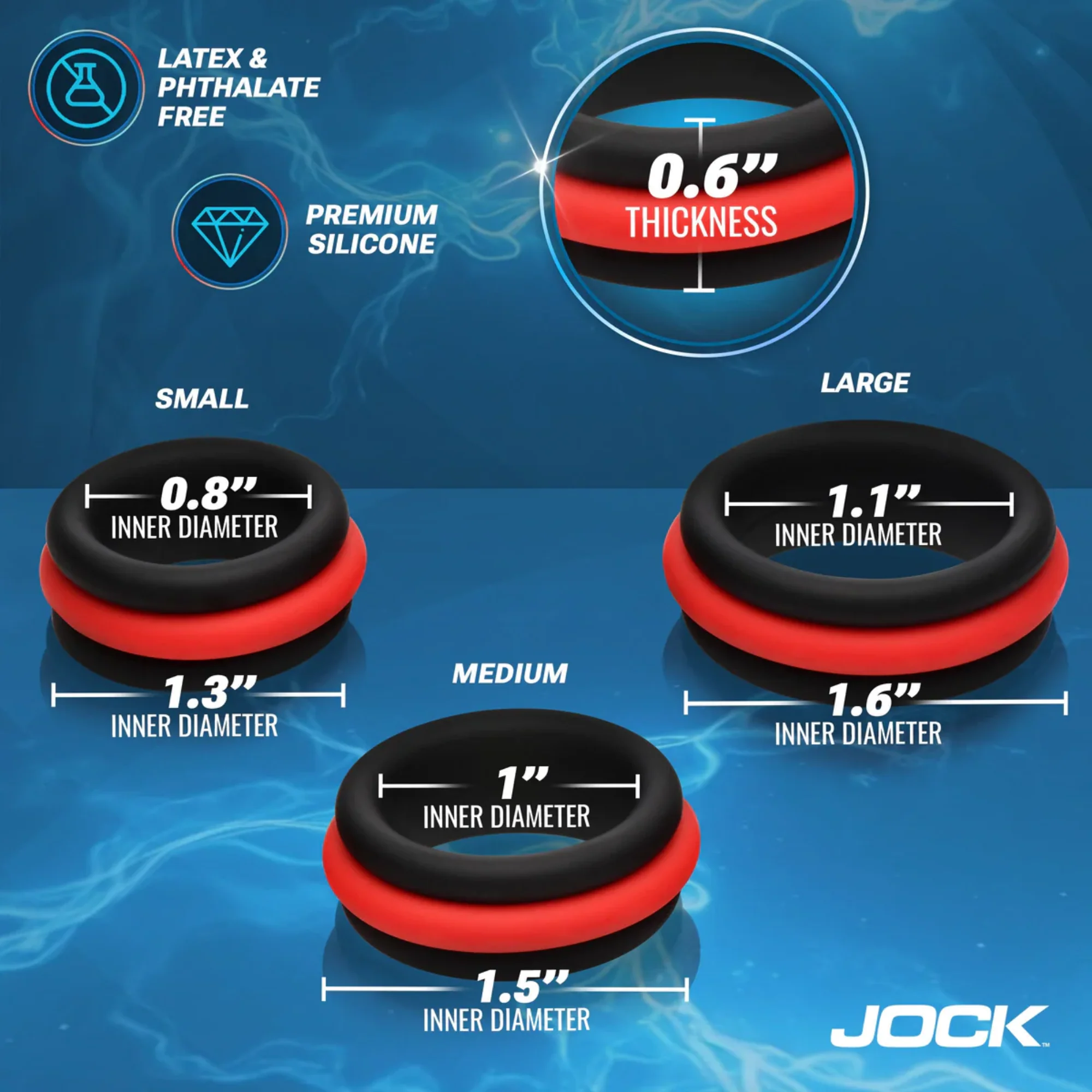 Jock Enhancers 2-in-1 Silicone Cock Ring Set