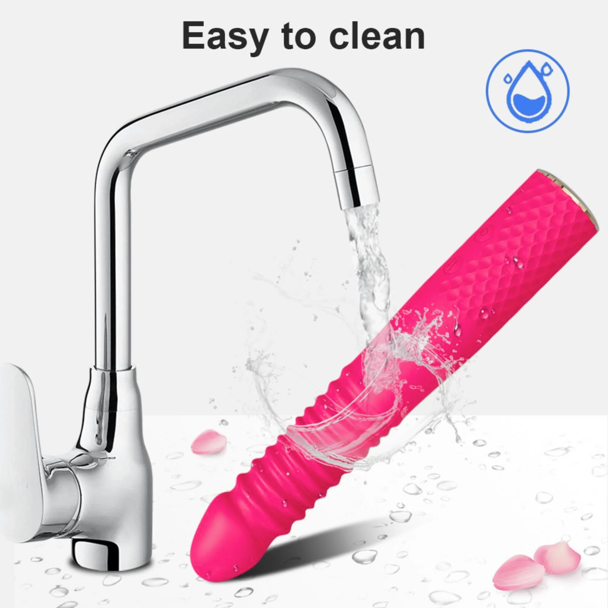 Thrusting and Vibrating Suction Cup Dildo - Easy, Deep, Hands-free O's!