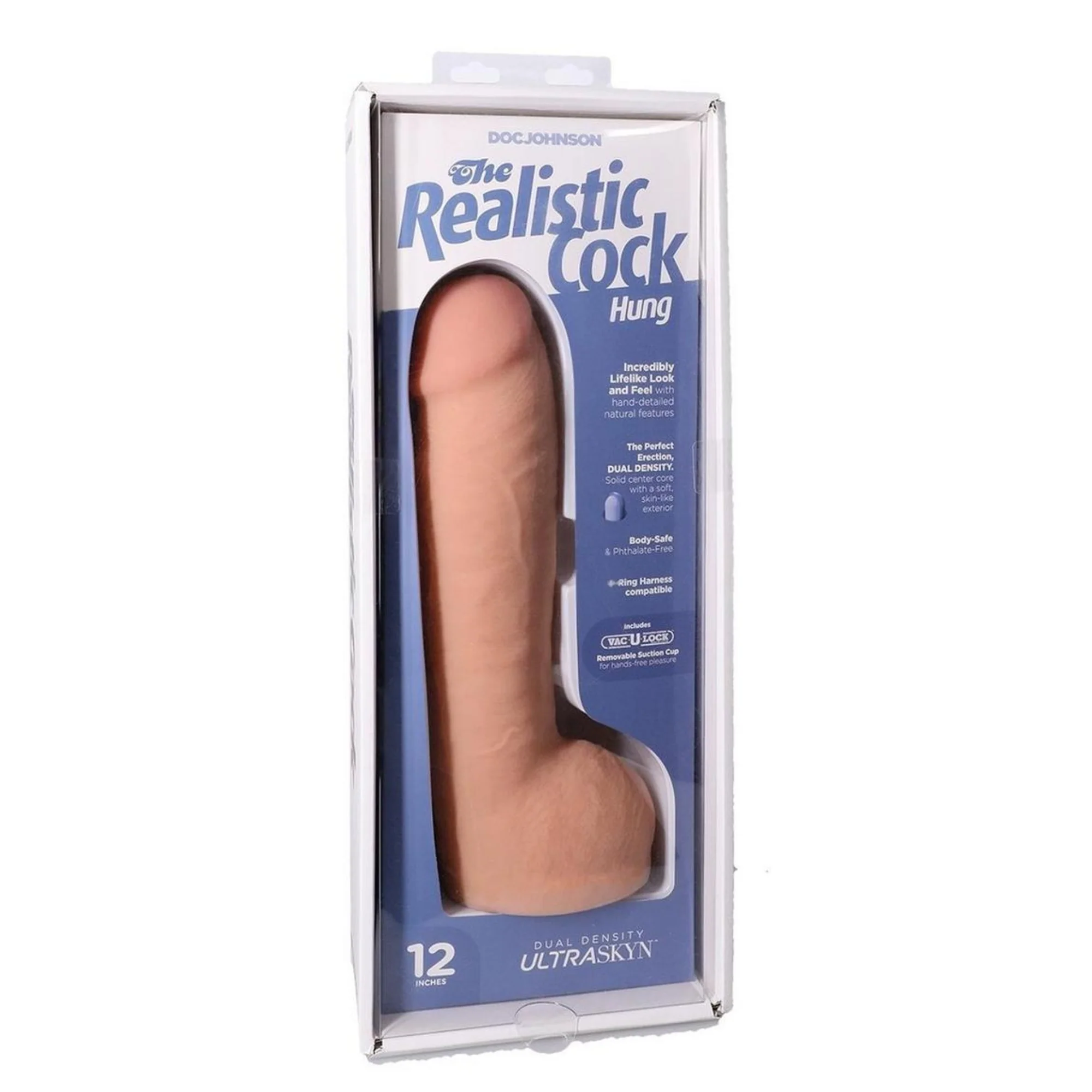12 Inch Realistic Cock with Balls Ultraskyn Hung Dildo with Vac-U-Lock Suction Cup