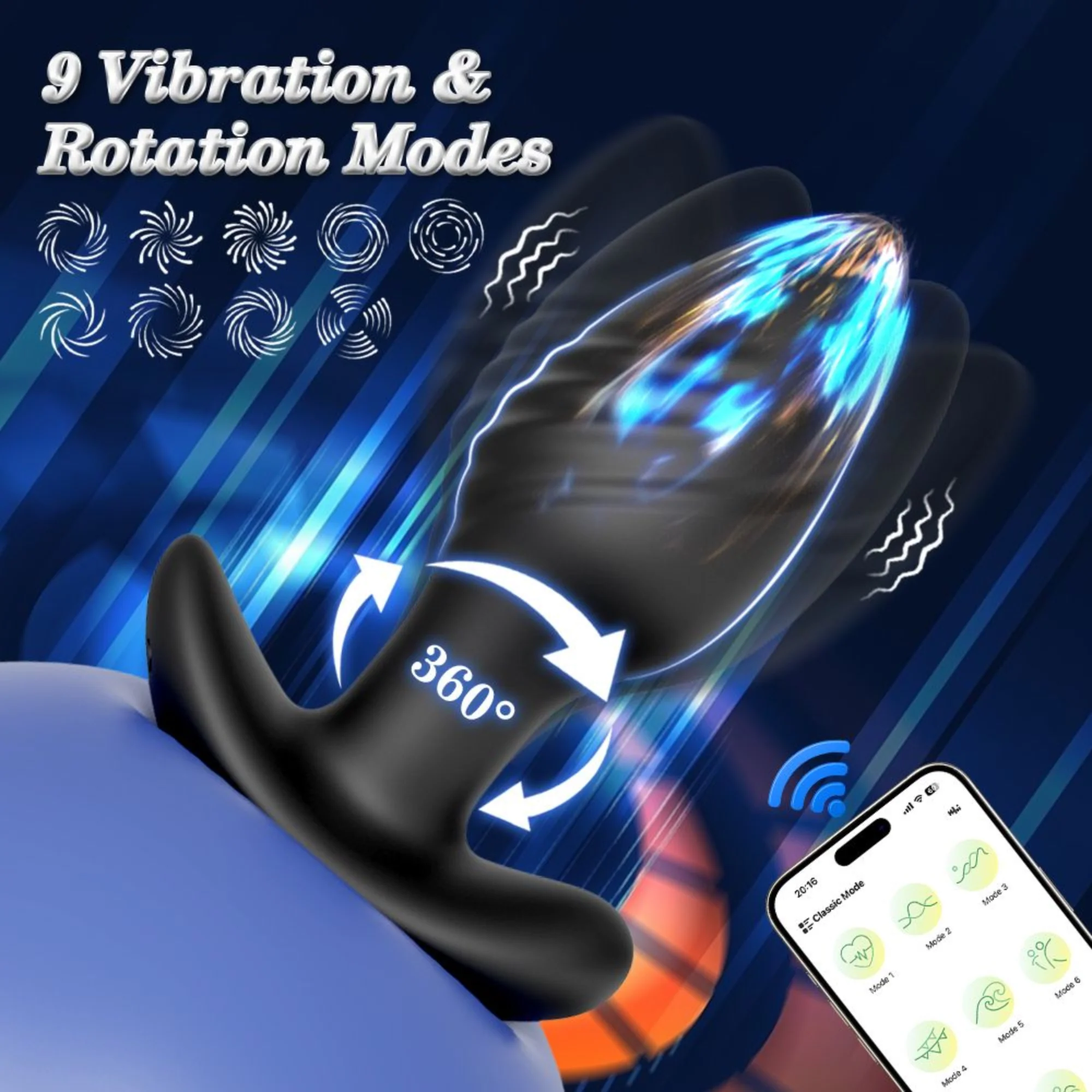 Vibrating & Rotating Bluetooth Butt Plug - Rotates Against Your P-Spot!