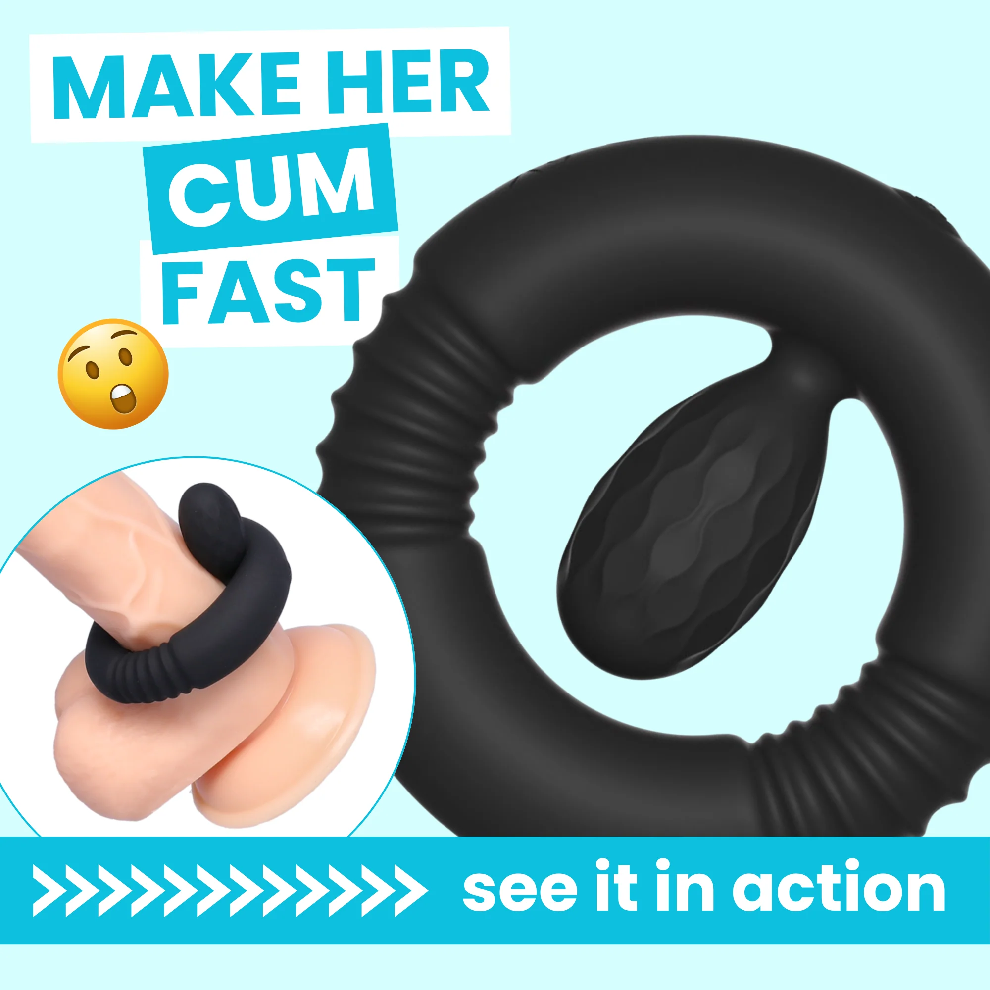 Vibrating Couples Cock Ring With 10 Modes for Firmer Erections