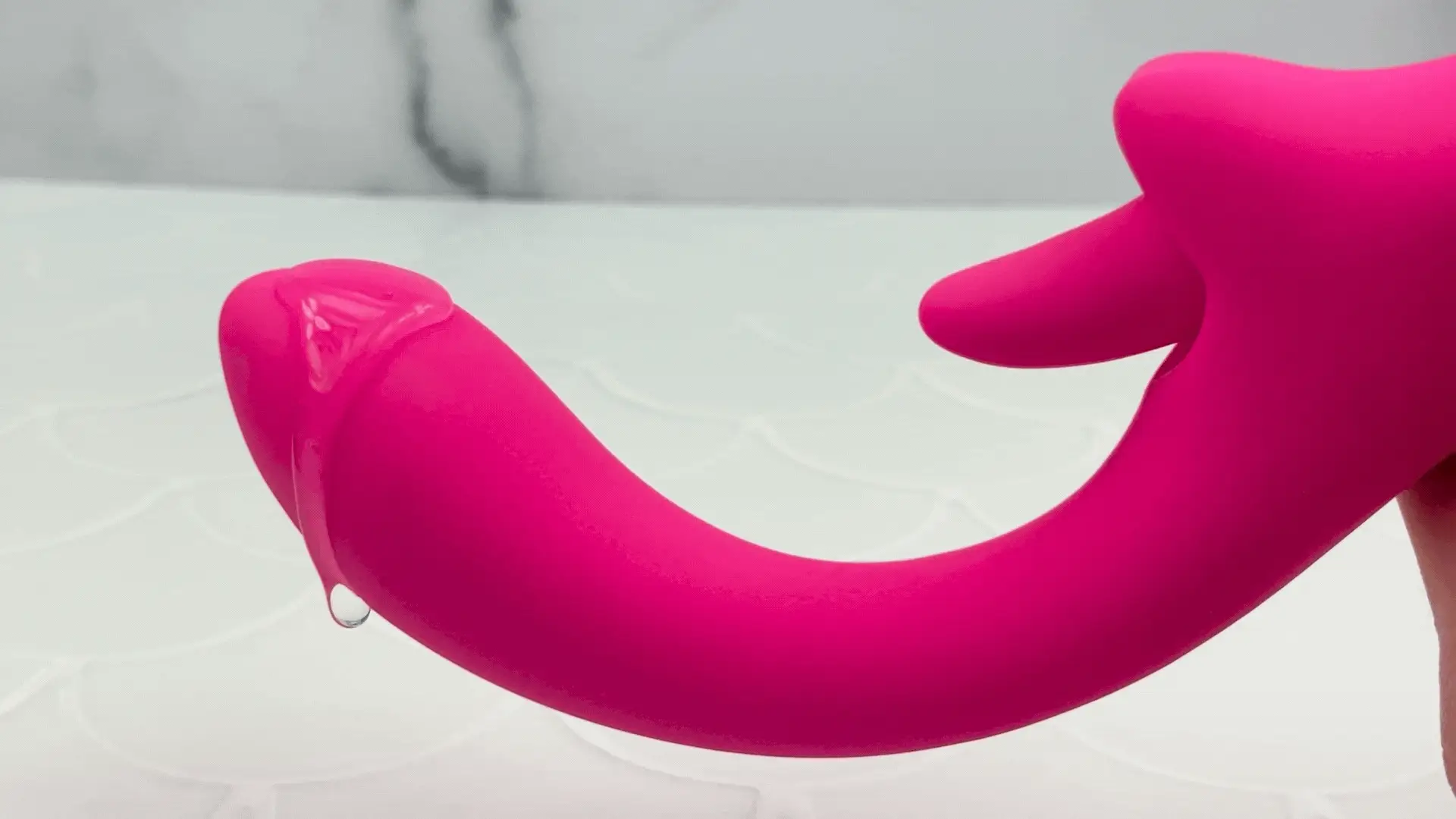 Double O Dual Action Silicone G-Spot Vibe and Clit Licker - 360 Tongue Licking Rotation!