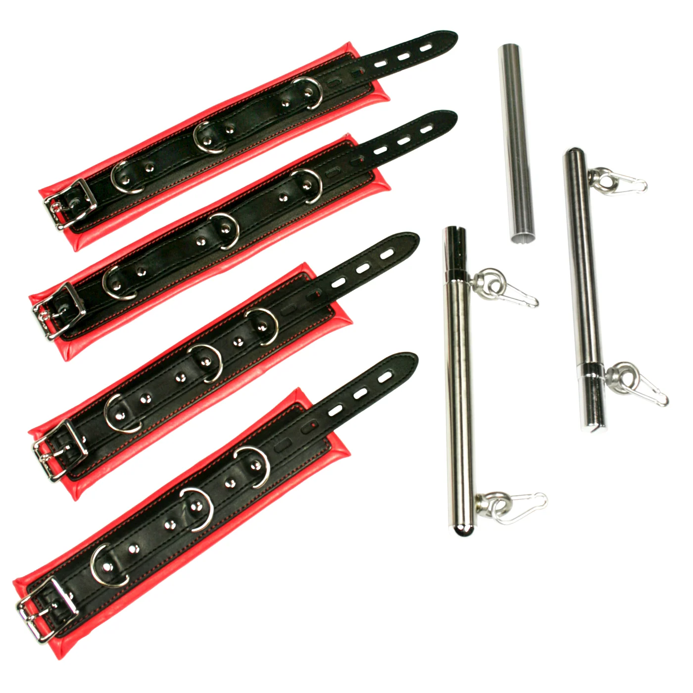 Expandable Bondage Spreader Bar and Cuff Set for Couples