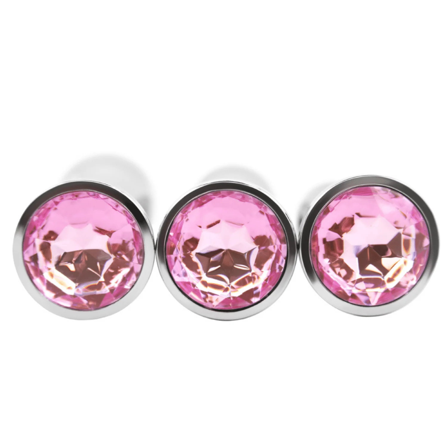 Bulbed Metal Butt Plug with Jewel and Screw-Off Base