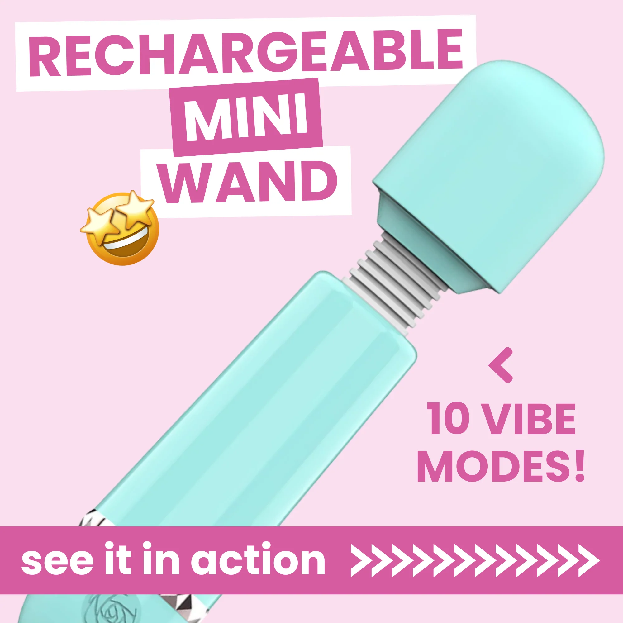 Rechargeable Handheld Mini Wand Massager with 10 Modes
