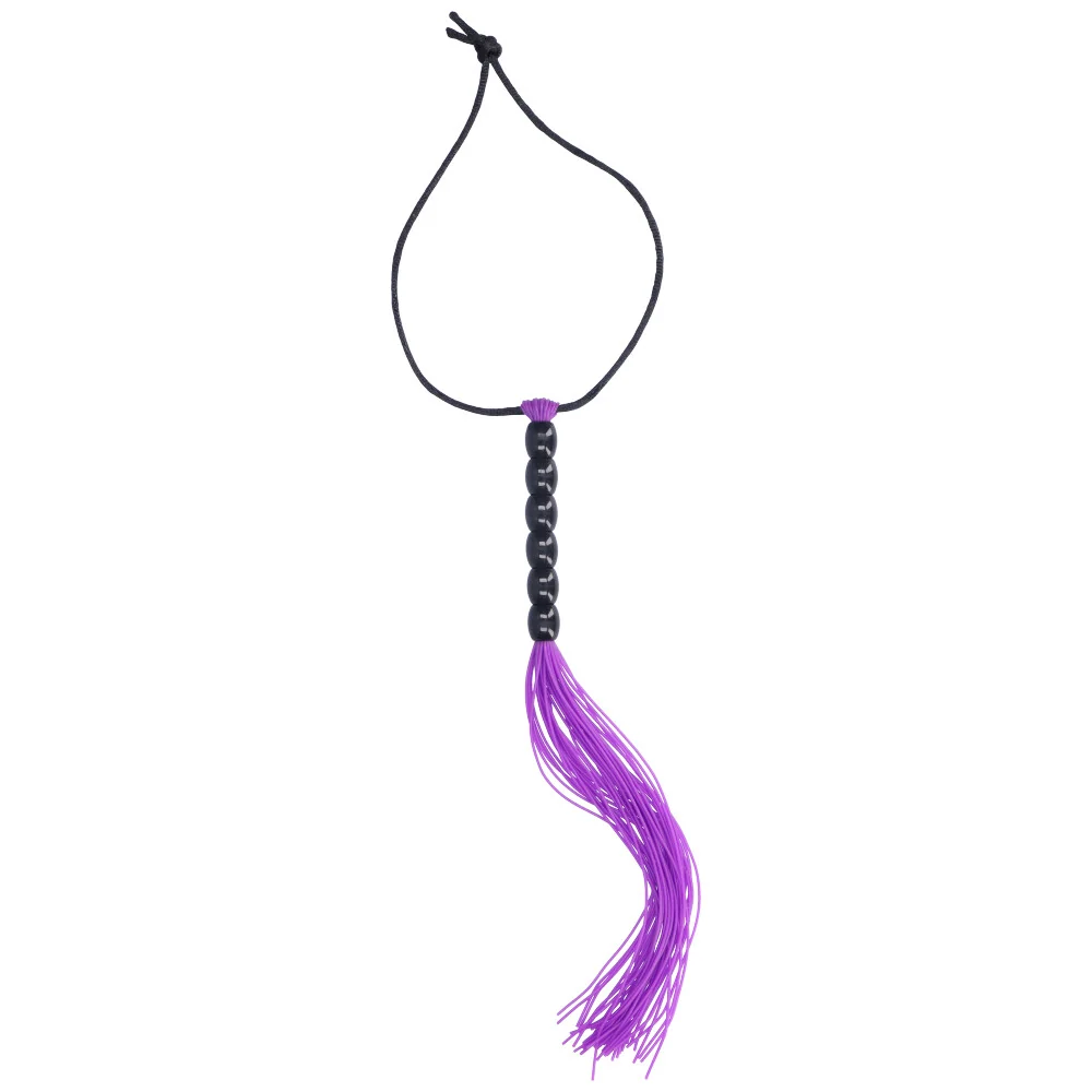 Mini BDSM Tassel Flogger with Wrist Band in Silicone