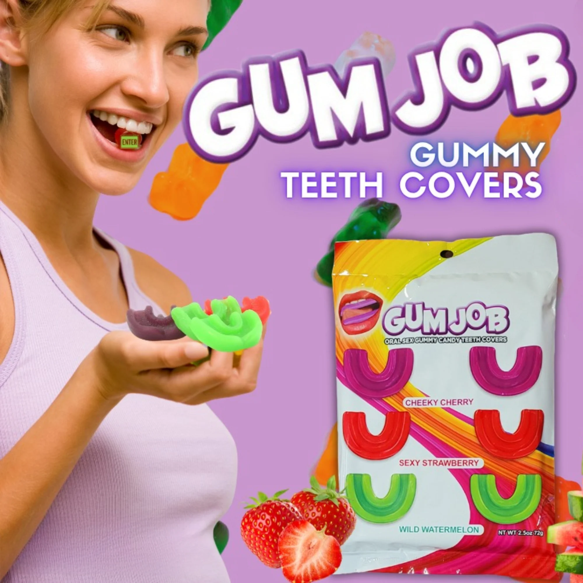 Gum Job Oral Sex Gummy Candy Teeth Covers, 6 Pack