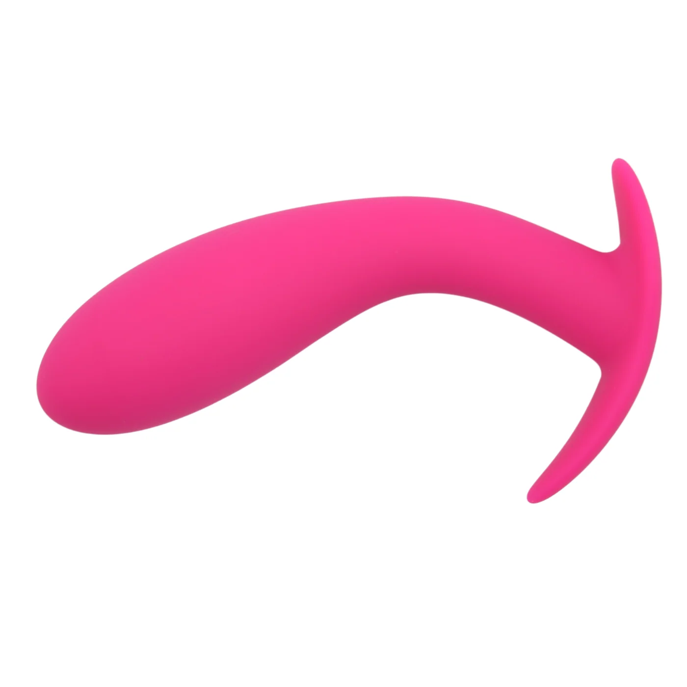 Curved Silicone Butt Plug with Flared Base for Anal Play