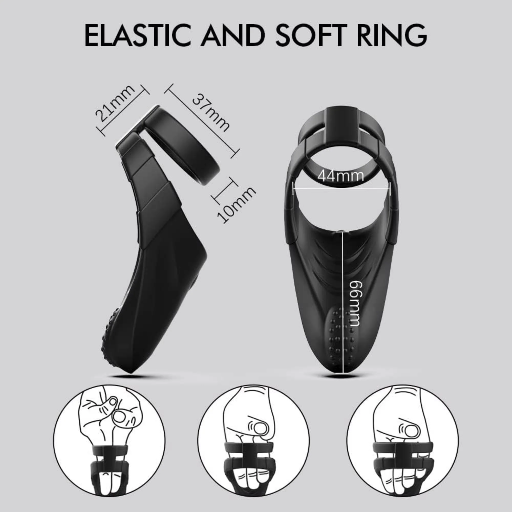 Sperm Locking Dual Cock Ring with Taint Teaser