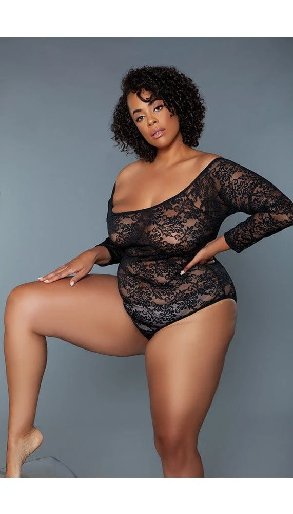 Marina Lace Bodysuit with Floral Embroidery