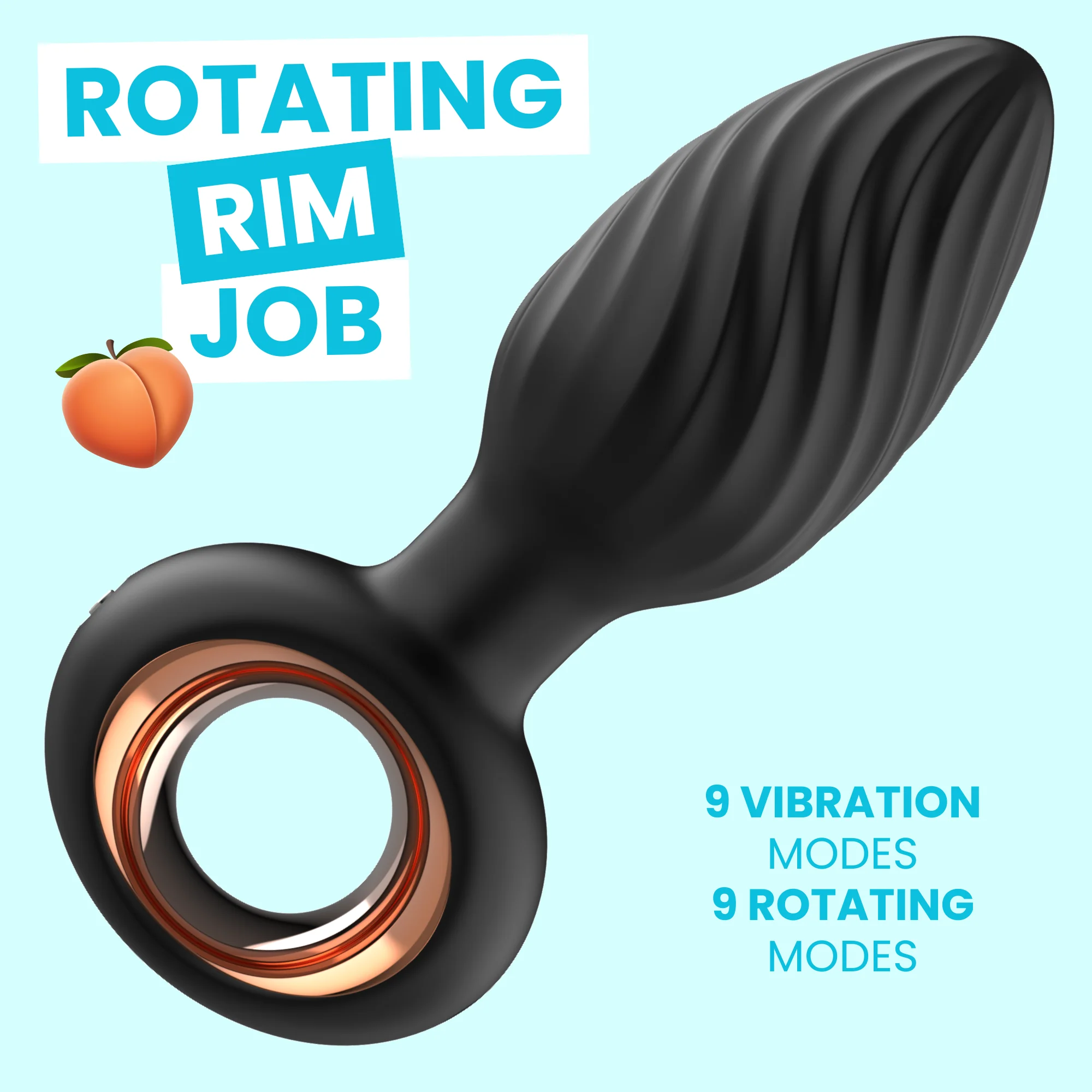 Gyrating Anal Plug With Remote Control and 9 Vibration Modes