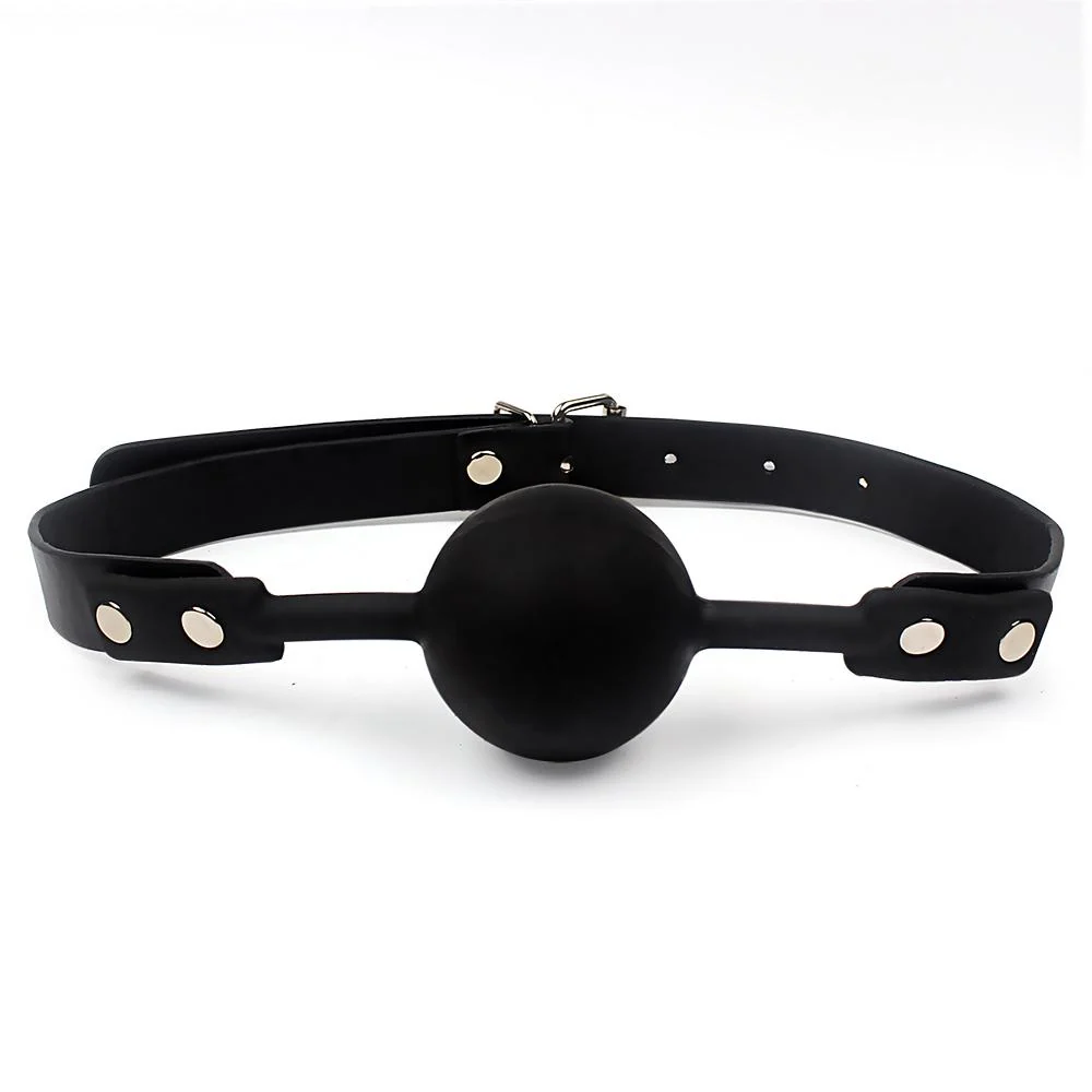 Silicone Ball Gag With Adjustable Leather Straps by Dark Amour