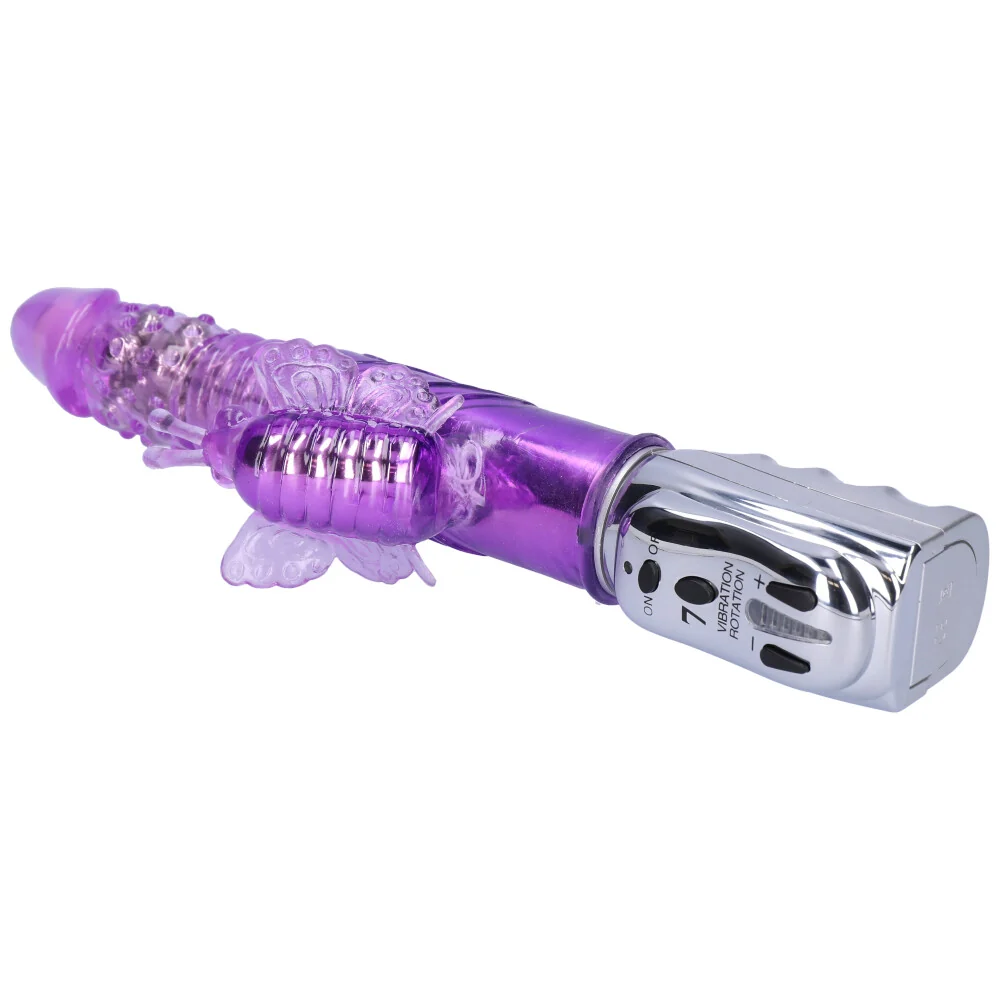 Aura Butterfly Thrusting and Rotating Dual-Action Vibrator