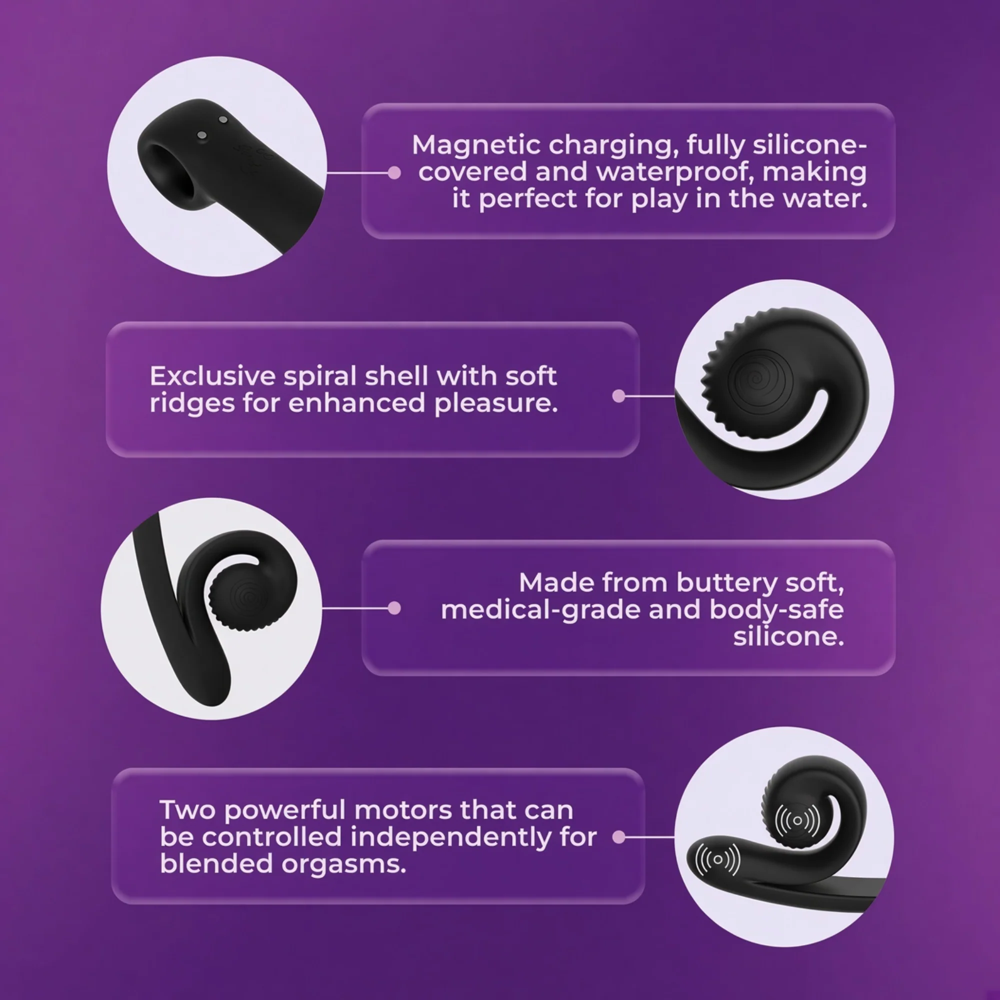 SVibe Snail CURVE Clit and G-Spot Dual Stimulator with Rolling Clit Head