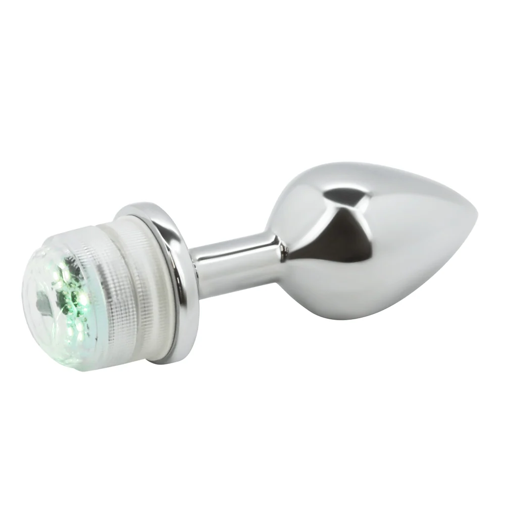 Light-Up Metal Anal Plug with Remote