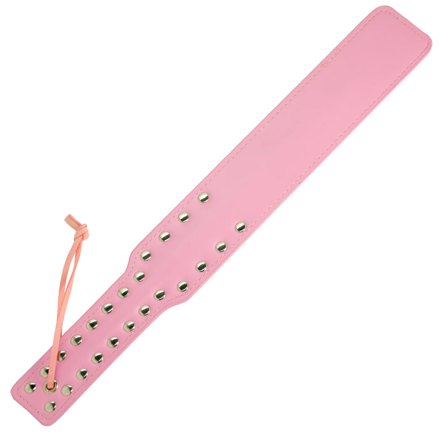 Long Leather Studded Spanking Paddle for BDSM Play