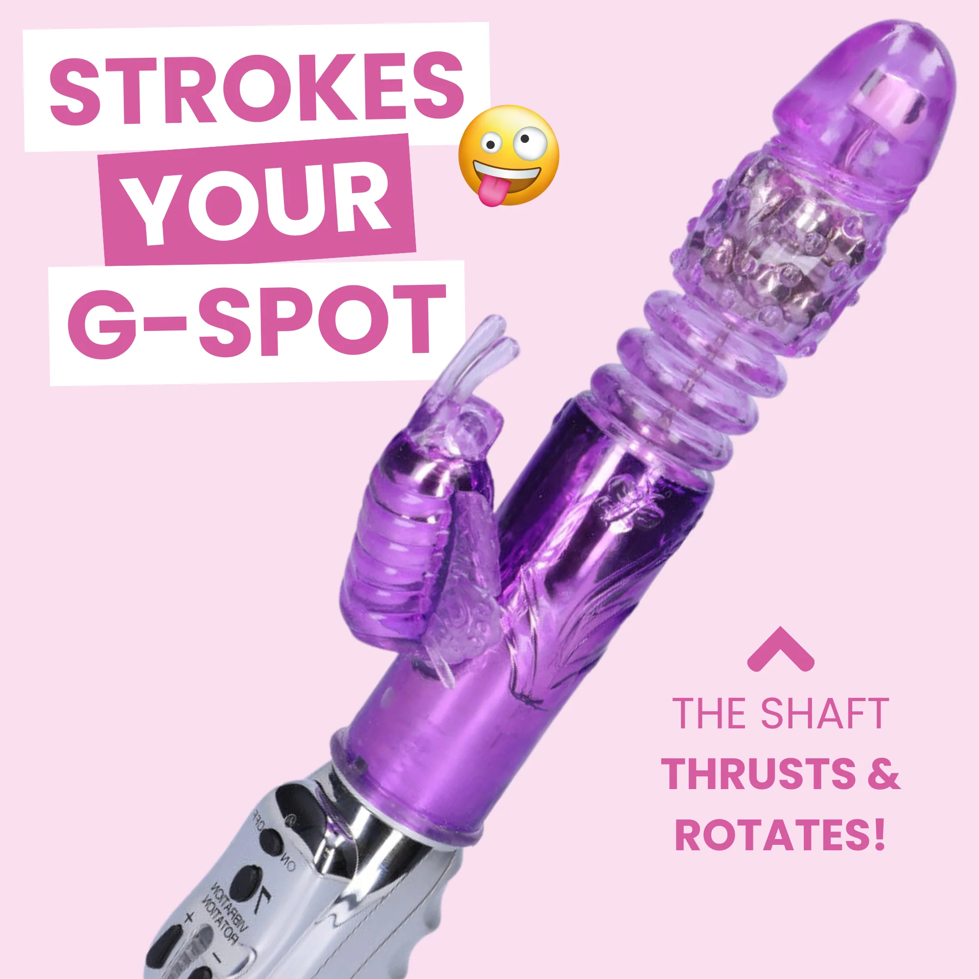 Aura Butterfly Thrusting and Rotating Dual-Action Vibrator